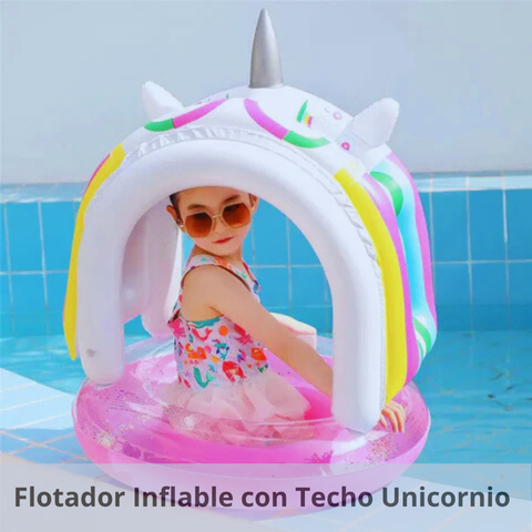 Flotador Inflable Unicornio con Techo
